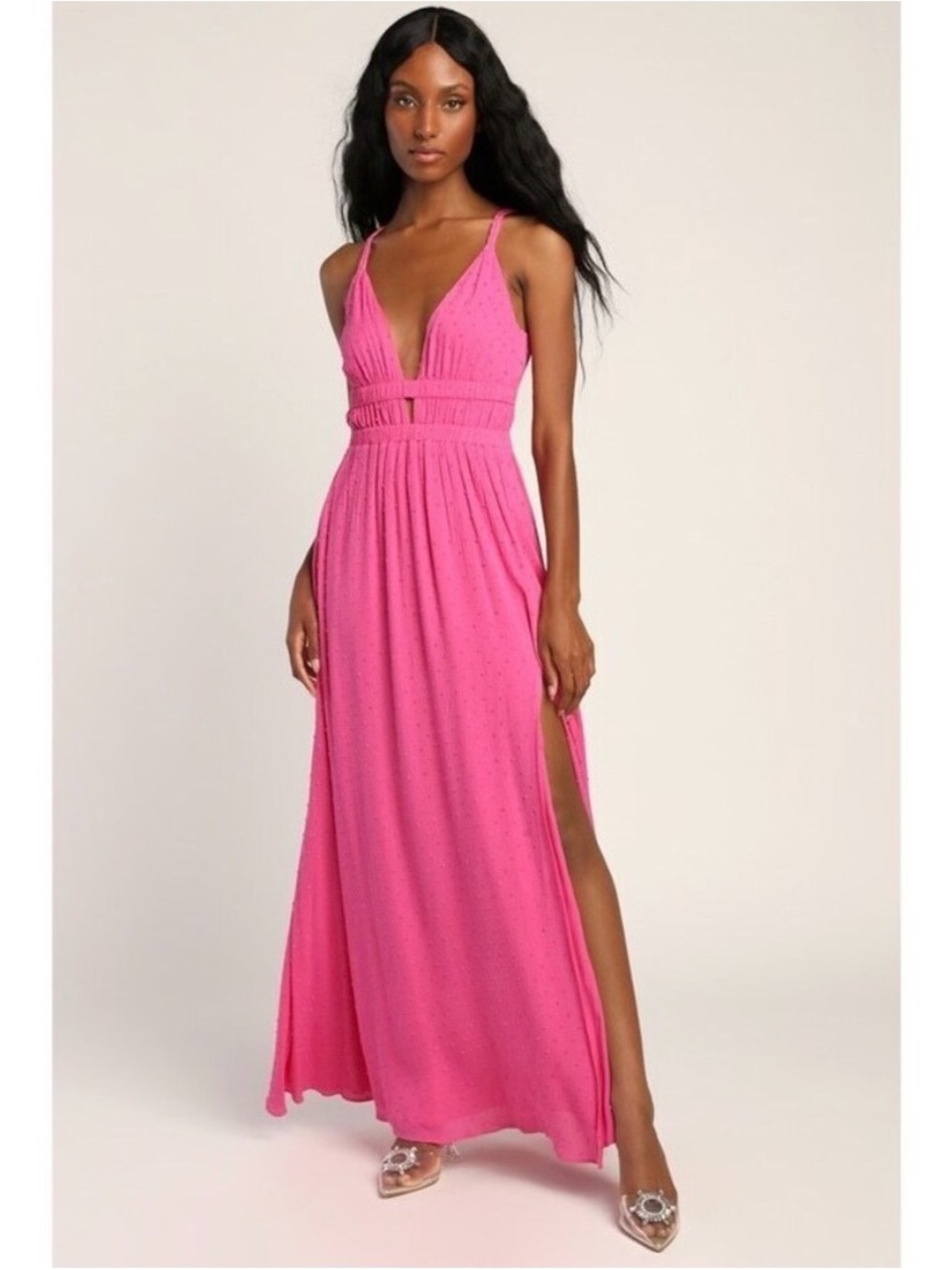 Lulus Hot Pink Sleeveless Maxi Dress